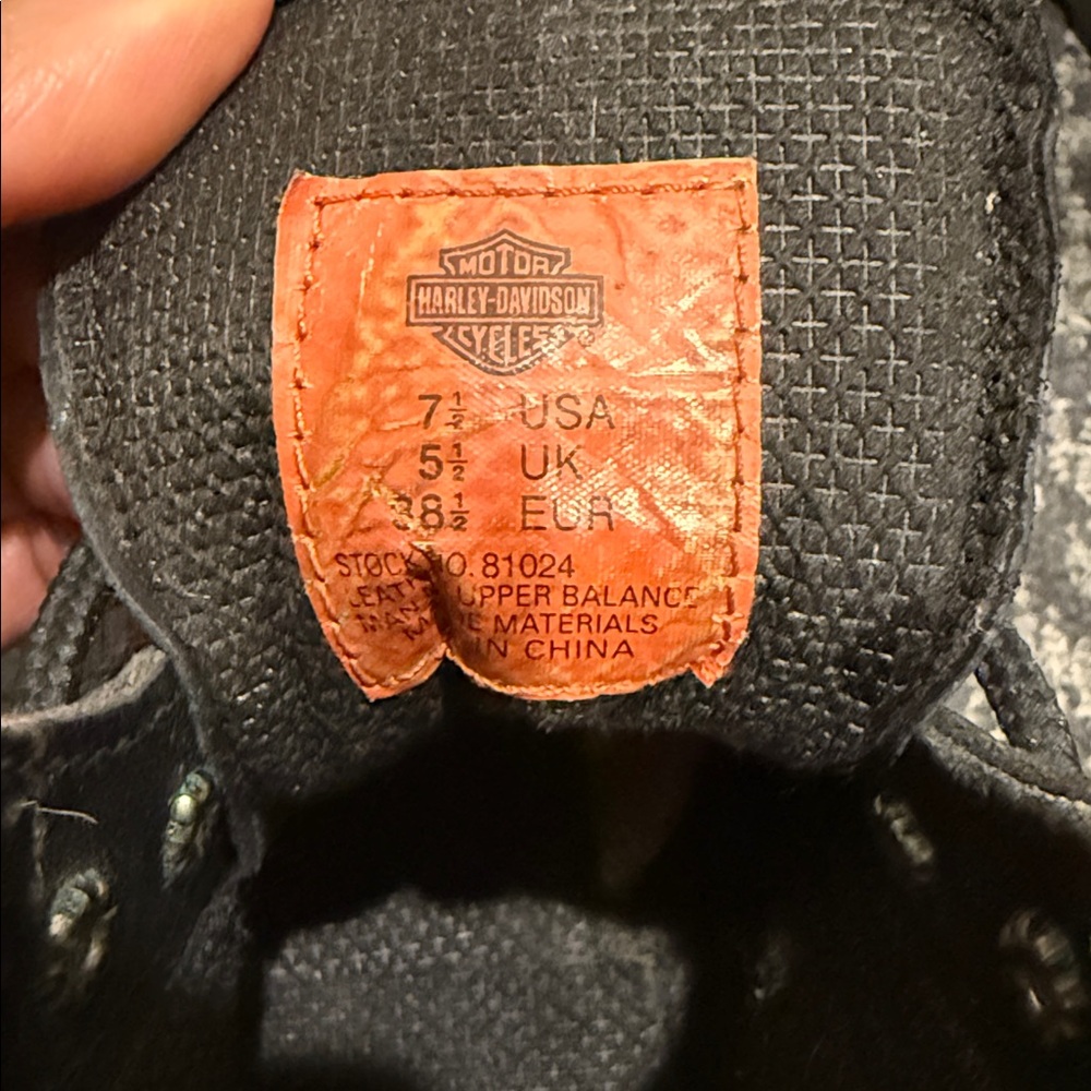Harley-Davidson Black Leather Lace-Up Boots - Picture 6 of 7